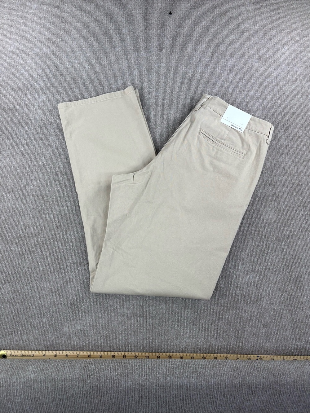 NWT Hawker Rye Chino Pants Sz 36x34 Straight Khaki Essential Wash Stretch Beige